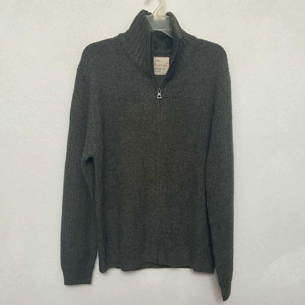 NWT Weatherproof Dark Grey Quarter Zip Thick Knit Sweater Size Large Men's